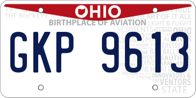 OH license plate GKP9613