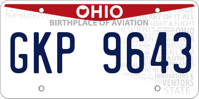 OH license plate GKP9643