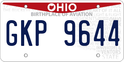 OH license plate GKP9644