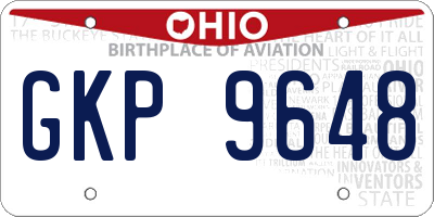 OH license plate GKP9648