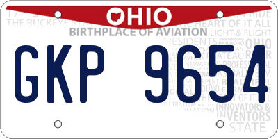OH license plate GKP9654