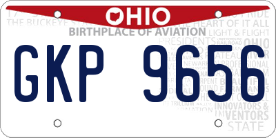 OH license plate GKP9656