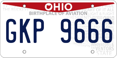 OH license plate GKP9666