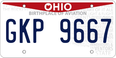 OH license plate GKP9667