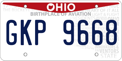 OH license plate GKP9668
