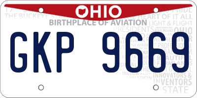 OH license plate GKP9669
