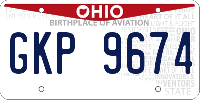 OH license plate GKP9674