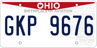 OH license plate GKP9676