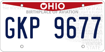 OH license plate GKP9677
