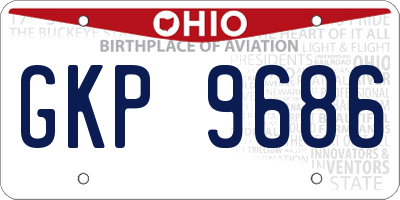 OH license plate GKP9686