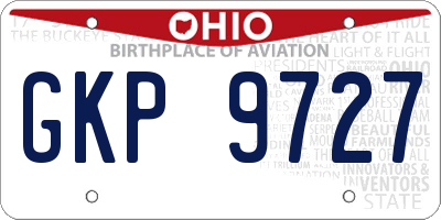 OH license plate GKP9727