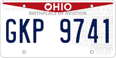 OH license plate GKP9741