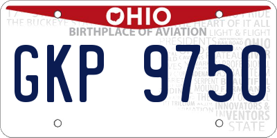 OH license plate GKP9750