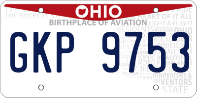OH license plate GKP9753
