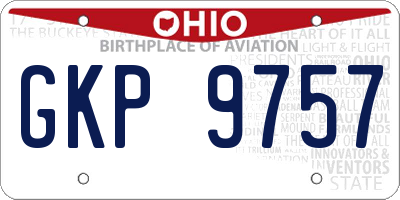 OH license plate GKP9757