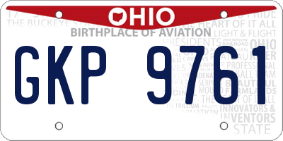 OH license plate GKP9761