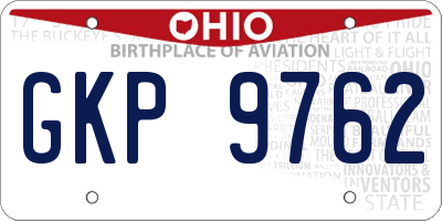 OH license plate GKP9762