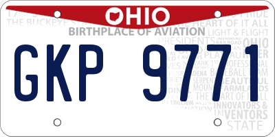 OH license plate GKP9771