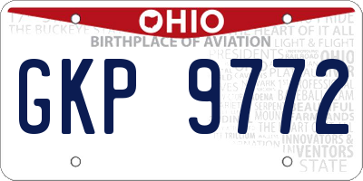 OH license plate GKP9772