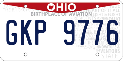 OH license plate GKP9776