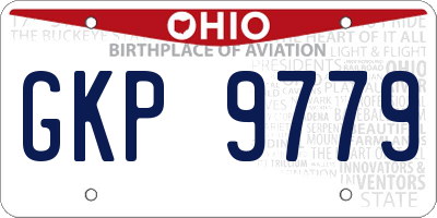 OH license plate GKP9779