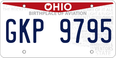 OH license plate GKP9795