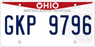 OH license plate GKP9796