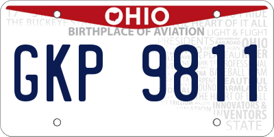 OH license plate GKP9811
