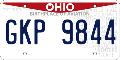 OH license plate GKP9844