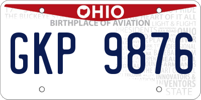 OH license plate GKP9876