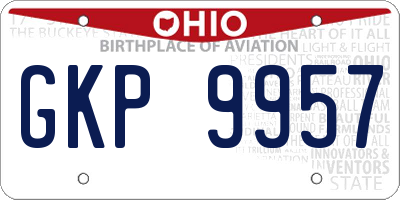 OH license plate GKP9957