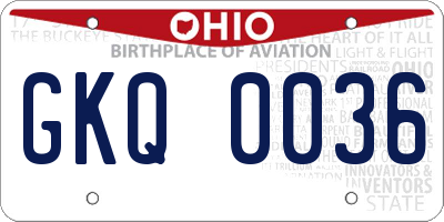 OH license plate GKQ0036