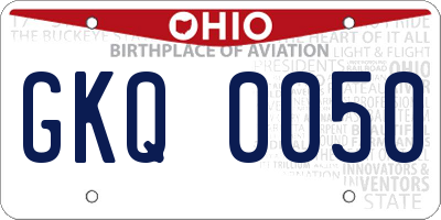 OH license plate GKQ0050