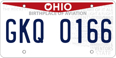 OH license plate GKQ0166
