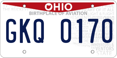 OH license plate GKQ0170