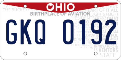 OH license plate GKQ0192
