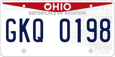 OH license plate GKQ0198