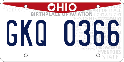 OH license plate GKQ0366