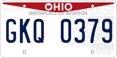 OH license plate GKQ0379