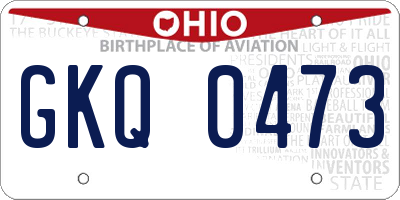 OH license plate GKQ0473