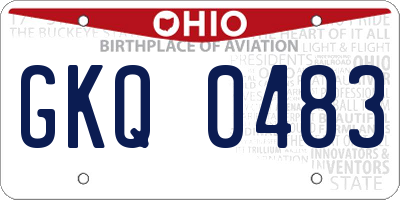 OH license plate GKQ0483
