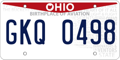 OH license plate GKQ0498