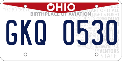 OH license plate GKQ0530