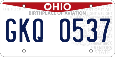 OH license plate GKQ0537