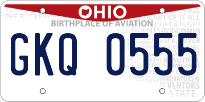 OH license plate GKQ0555