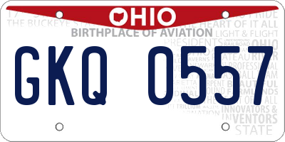 OH license plate GKQ0557