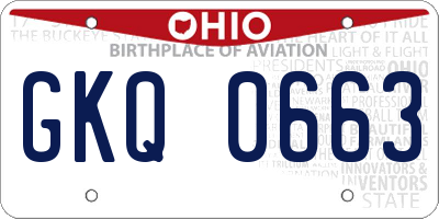 OH license plate GKQ0663