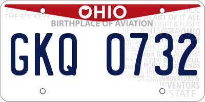 OH license plate GKQ0732
