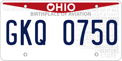 OH license plate GKQ0750