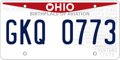 OH license plate GKQ0773
